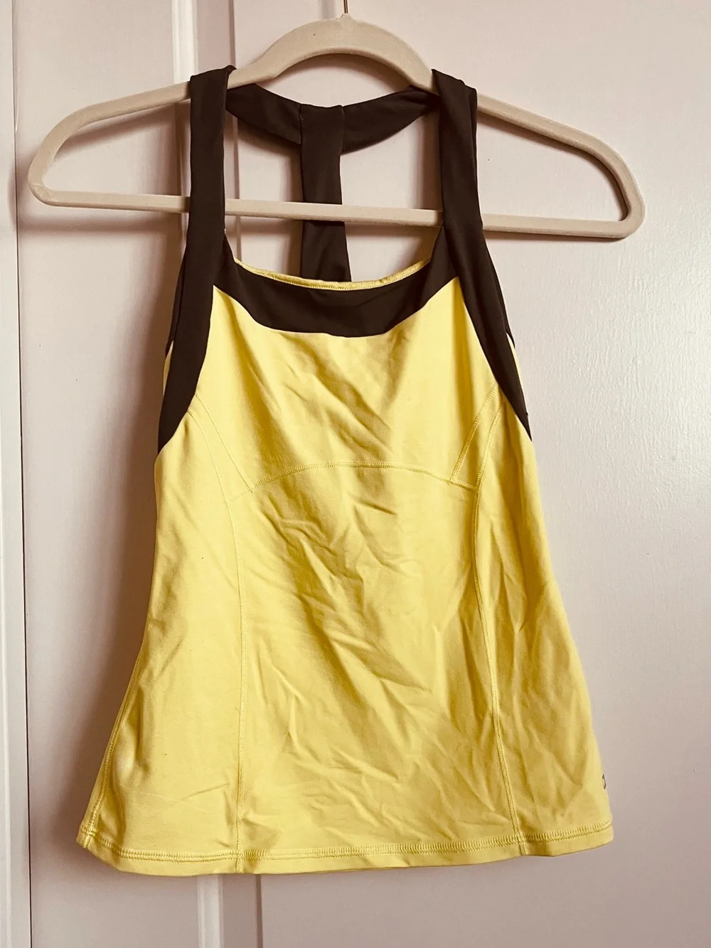 Alo Racerback Active Tank Butter Yellow Activewear Tank Top - Picture 2 of 11